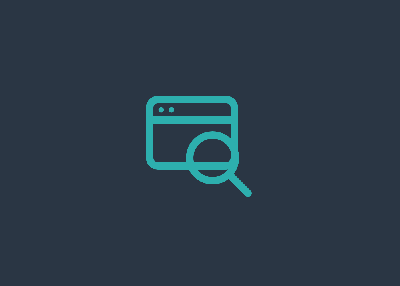 Browser window with a magnifying glass icon